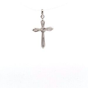 18K White Gold Pendant Cross Religious Small 0.88 grams with Defects